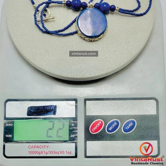 Small Lapis Lazuli Pendant Necklace, Gemstone Jewelry, Lapis Stone Necklace, - Picture 11 of 11